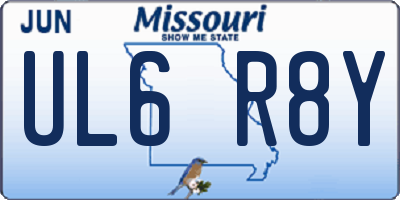 MO license plate UL6R8Y