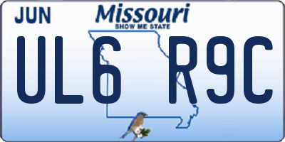 MO license plate UL6R9C