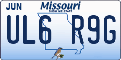 MO license plate UL6R9G