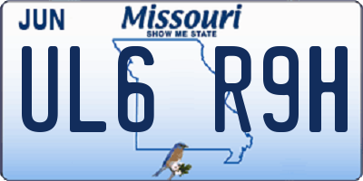 MO license plate UL6R9H