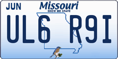 MO license plate UL6R9I