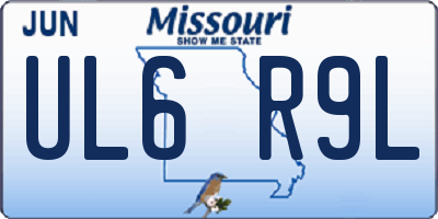 MO license plate UL6R9L