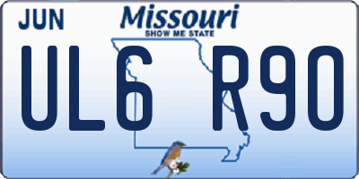 MO license plate UL6R9O