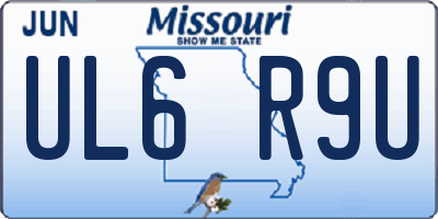 MO license plate UL6R9U