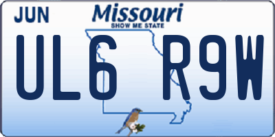 MO license plate UL6R9W