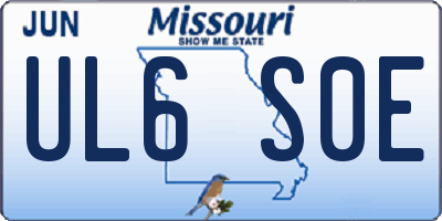 MO license plate UL6S0E