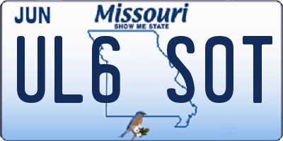 MO license plate UL6S0T