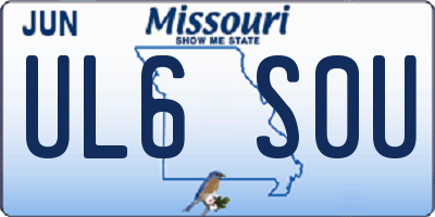 MO license plate UL6S0U