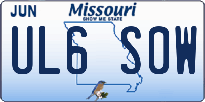 MO license plate UL6S0W