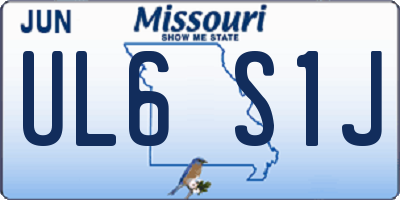 MO license plate UL6S1J