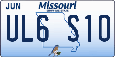MO license plate UL6S1O