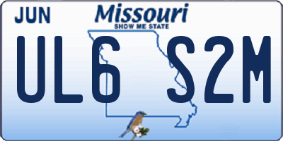 MO license plate UL6S2M