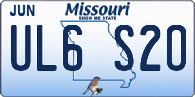 MO license plate UL6S2O