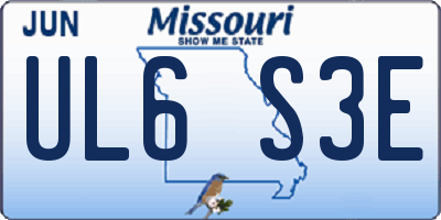 MO license plate UL6S3E