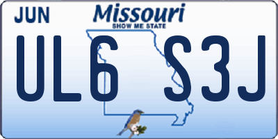 MO license plate UL6S3J