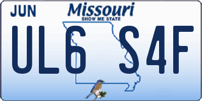 MO license plate UL6S4F