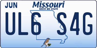 MO license plate UL6S4G