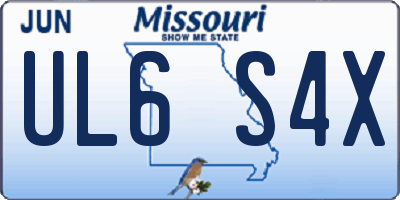 MO license plate UL6S4X
