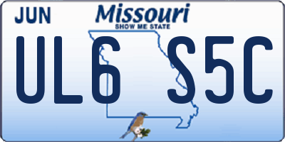 MO license plate UL6S5C