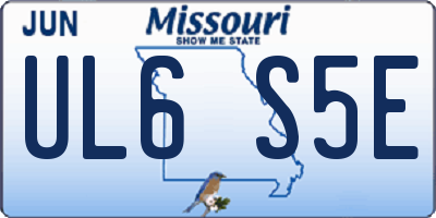 MO license plate UL6S5E