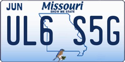 MO license plate UL6S5G