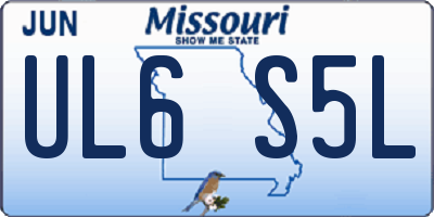 MO license plate UL6S5L