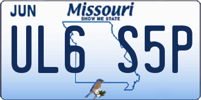 MO license plate UL6S5P