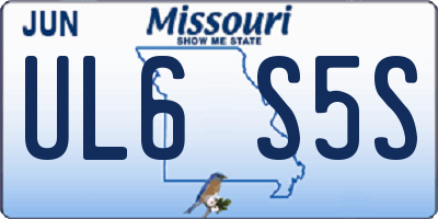 MO license plate UL6S5S