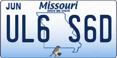 MO license plate UL6S6D