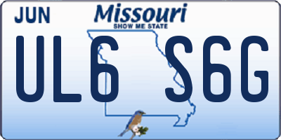 MO license plate UL6S6G
