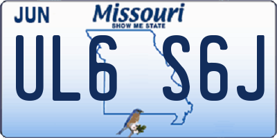 MO license plate UL6S6J