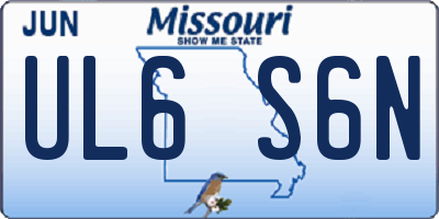 MO license plate UL6S6N