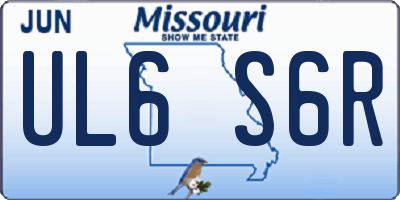 MO license plate UL6S6R