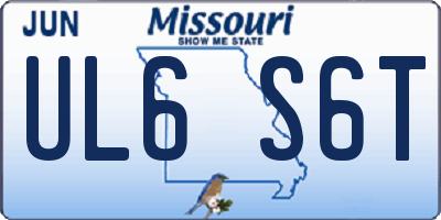 MO license plate UL6S6T