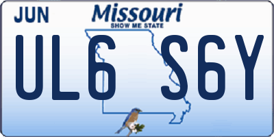 MO license plate UL6S6Y