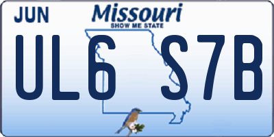 MO license plate UL6S7B