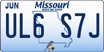 MO license plate UL6S7J