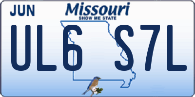 MO license plate UL6S7L