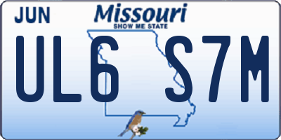 MO license plate UL6S7M