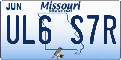 MO license plate UL6S7R
