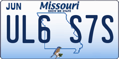 MO license plate UL6S7S