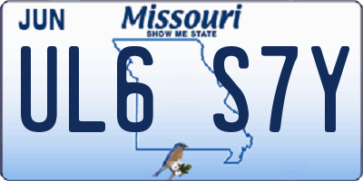 MO license plate UL6S7Y
