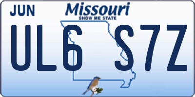 MO license plate UL6S7Z