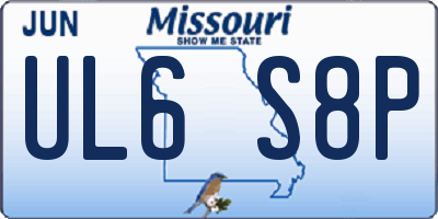 MO license plate UL6S8P