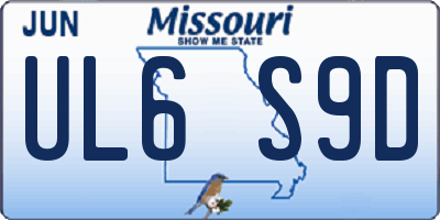 MO license plate UL6S9D