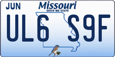 MO license plate UL6S9F