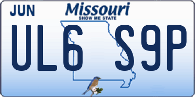 MO license plate UL6S9P