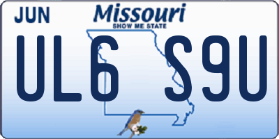 MO license plate UL6S9U