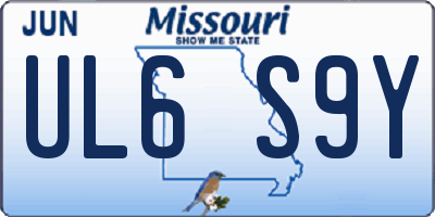 MO license plate UL6S9Y