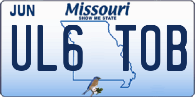 MO license plate UL6T0B